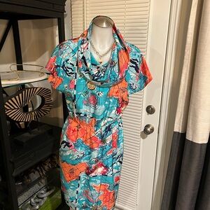 Lilly Pulitzer X Marks The Spot Dress 100% Silk Size Small Lined Map Print
